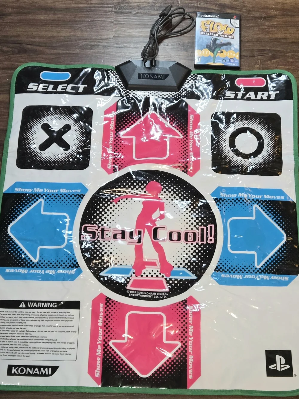 2003 Konami Ps1/Ps2 Dance Dance Revolution Dance Pad, Includes Flow ps2 Game